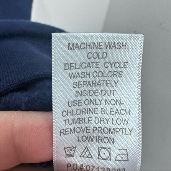 Woman Within Navy Blue Floral Embroidered Double Collar Crewneck Sweater Size 18 - Picture 3 of 5